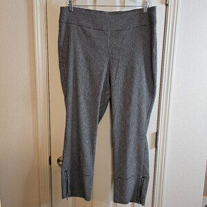 Ryan Wylde Black and White Small Check Print Pull-on Dress Pants
